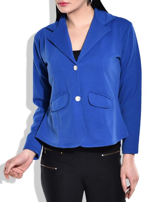 royal blue knitted polyester blazer - 9960298 - Very Small Image - 1