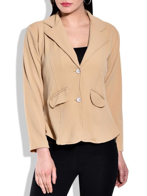 beige knitted polyester blazer - 9960304 - Very Small Image - 1