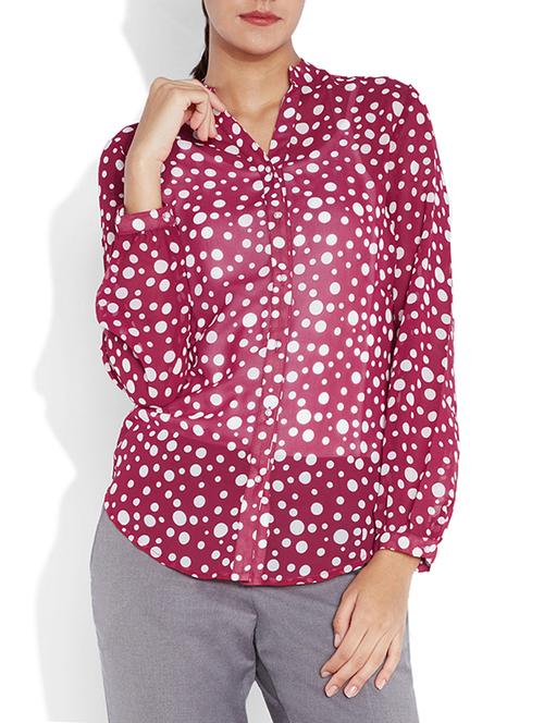 dark red polyester top - 9960621 - Very Small Image - 1