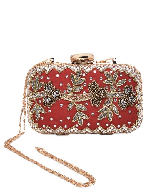 red embellished box clutch - 9962620 - Very Small Image - 1