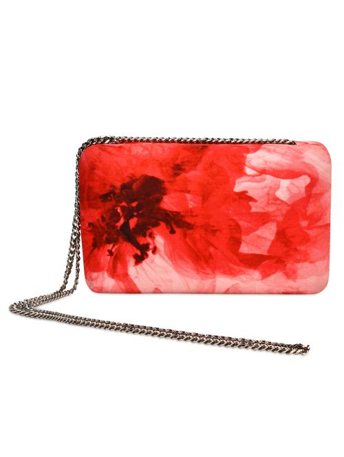 red abstract print box clutch - 9963971 - Very Small Image - 1