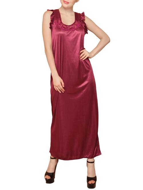 wine satin nightwear - 997069 - Very Small Image - 1