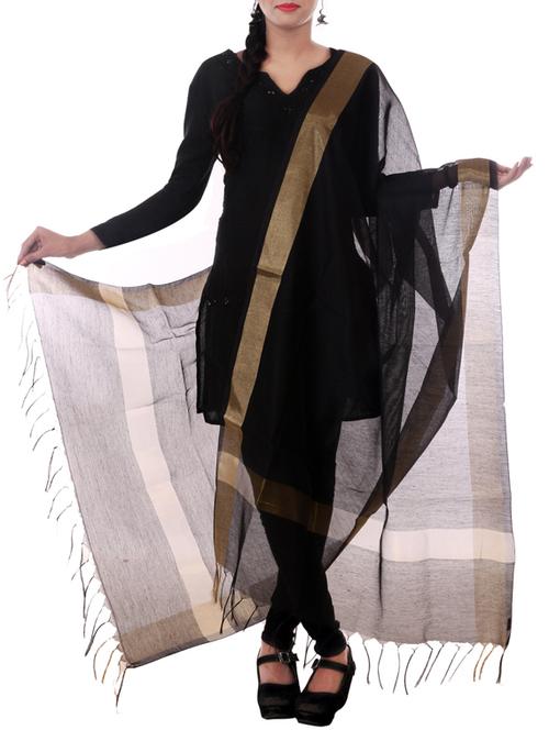 banarasi solid zari border dupatta from zain textiles - 9973114 - Very Small Image - 1