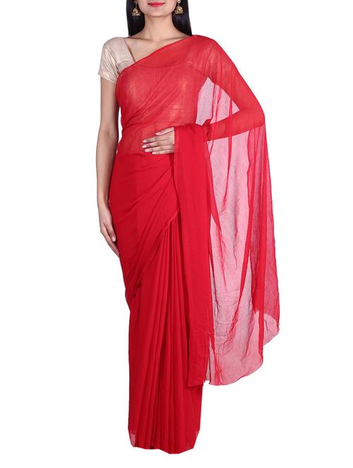 maroon chiffon saree - 9976486 - Very Small Image - 1