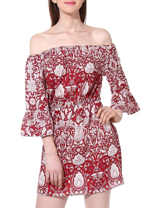 red polyester dress - 9979585 - Very Small Image - 1