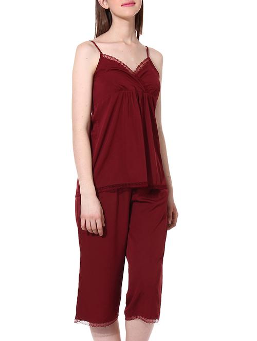 red polyester nightwear set - 9979591 - Very Small Image - 1