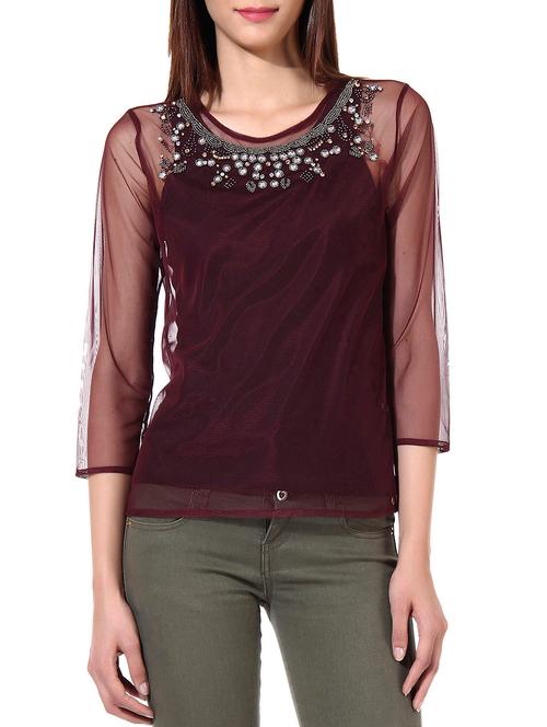 red polyester top - 9979617 - Very Small Image - 1