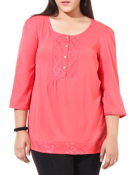 coral polyester top - 9979717 - Very Small Image - 1
