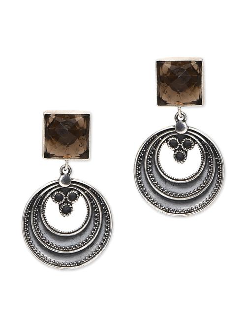 92.5 sterling silver stone studded dangler earrings - 9990288 - Very Small Image - 1