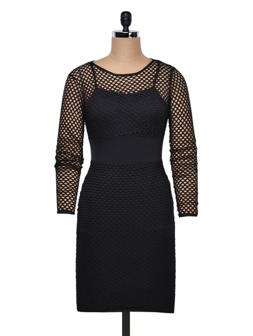 black dress with net overlay - 999151 - Very Small Image - 1