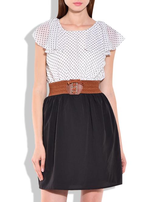 white polygeorgette, dress - 10003037 - Very Small Image - 1