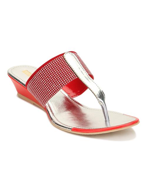 red leatherette wedges - 10003164 - Very Small Image - 1