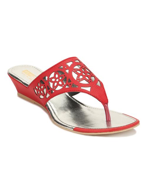 red leatherette wedges - 10003169 - Very Small Image - 1