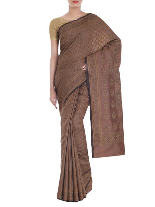 banarasi silk saree with resham weaving from zain textiles - 10003228 - Very Small Image - 1