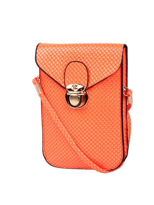 orange colored, leatherette sling bag - 10007604 - Very Small Image - 1