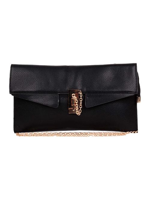 black colored, leatherette clutch - 10007735 - Very Small Image - 1