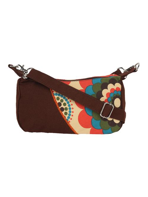 brown,multi-colored canvas sling bag - 10008113 - Very Small Image - 1