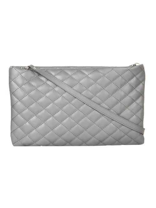 grey leatherette quilted sling bag - 10008162 - Very Small Image - 1