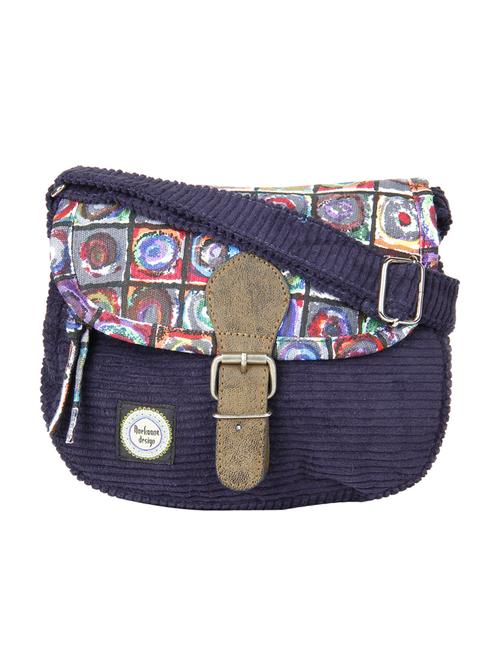 navy blue printed regular sling bag - 10008168 - Very Small Image - 1