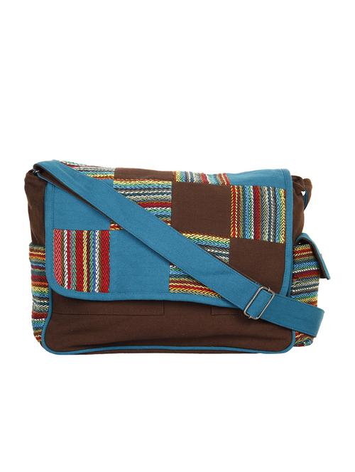 multi-colored canvas woven sling bag - 10008195 - Very Small Image - 1