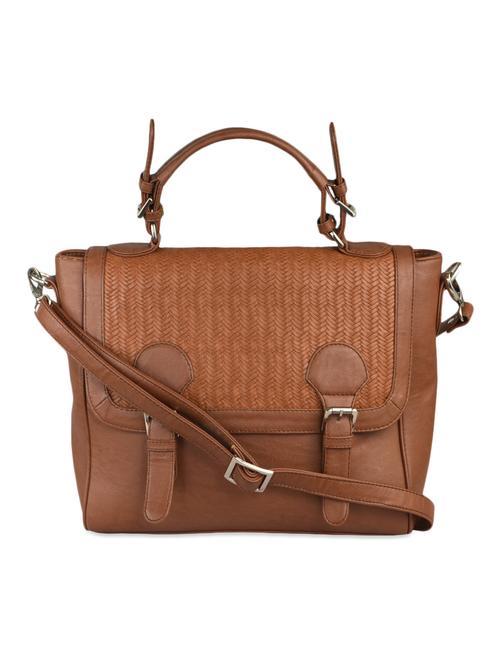 brown leatherette satchel - 1001179 - Very Small Image - 1