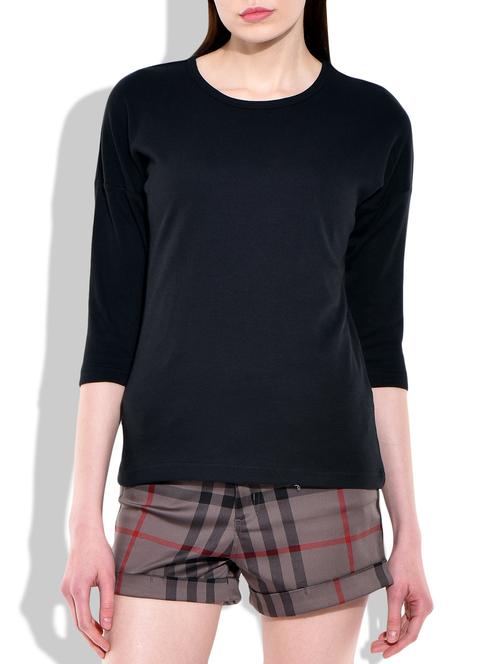 black cotton tee - 10012036 - Very Small Image - 1