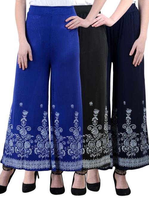 mutli color viscose palazzos - 10014167 - Very Small Image - 1