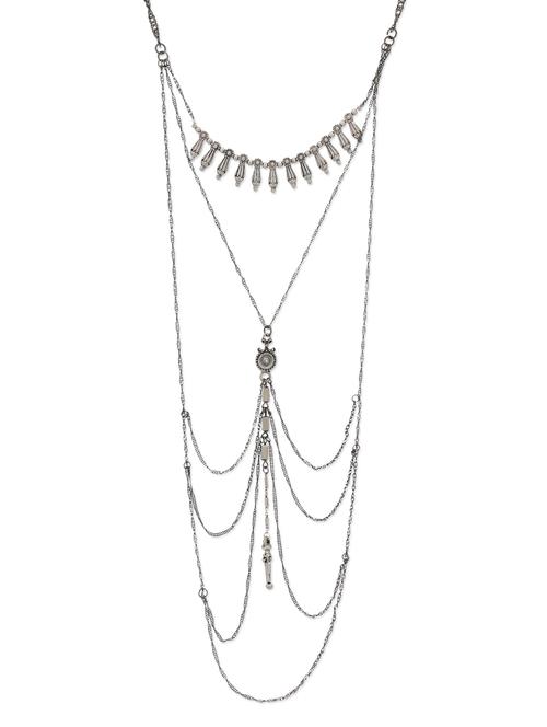 silver metal alloy necklace - 10018918 - Very Small Image - 1