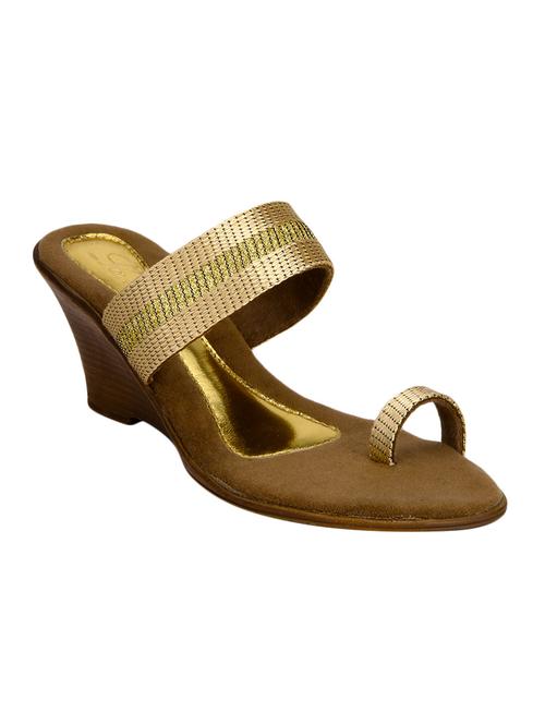 gold rubber heel sandal - 10031635 - Very Small Image - 1