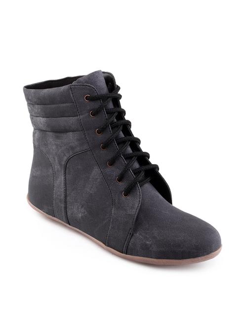 charcoal grey leatherette boots - 10034403 - Very Small Image - 1