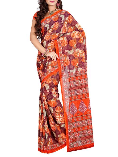 multi georgette printed saree - 10036336 - Very Small Image - 1
