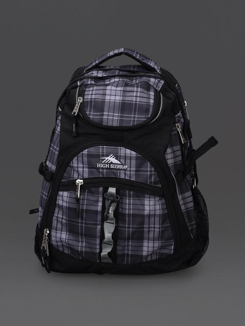 grey chequered polyester backpack - 1003819 - Very Small Image - 1