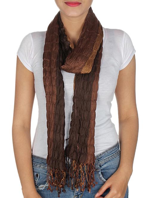 brown viscose scarf - 10038214 - Very Small Image - 1