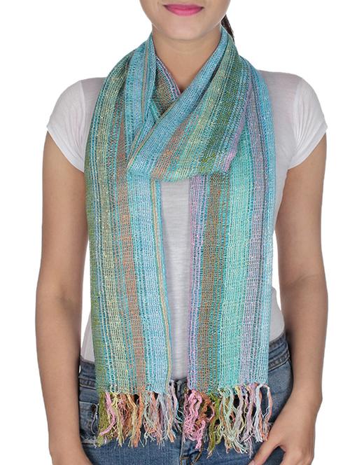 blue viscose scarf - 10038215 - Very Small Image - 1