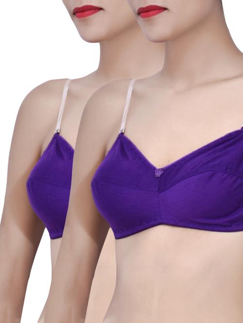 fabme royal blue cotton bra combo - 10041415 - Very Small Image - 1