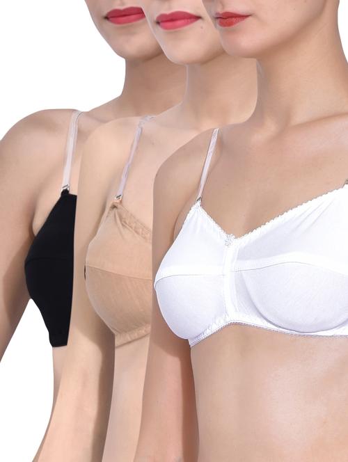 fabme set of white nude and black colored bras - 10041439 - Very Small Image - 1