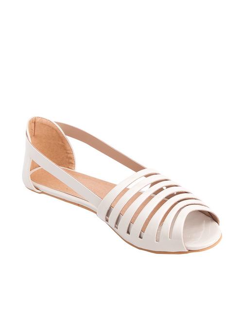 white leatherette flats - 10042246 - Very Small Image - 1