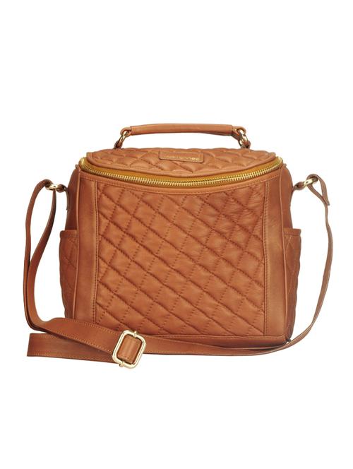 justanned tan leather quilted sling bag - 10042886 - Very Small Image - 1