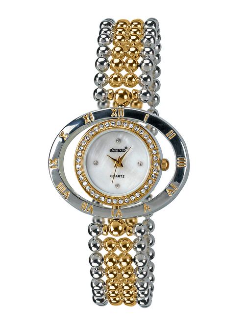 abrazo gold and silver stone studded watch - 10044593 - Very Small Image - 1