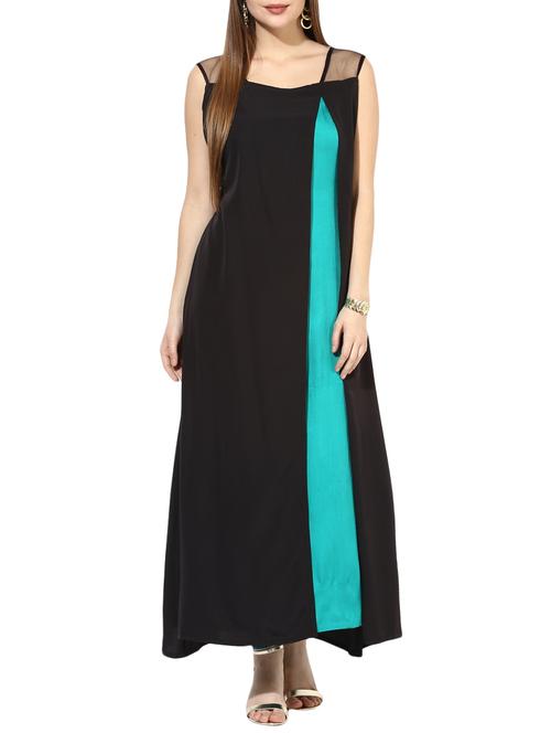 black rayon long kurta - 10048834 - Very Small Image - 1