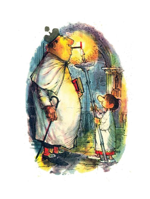 in the church (1963) - art by mario miranda - 10052997 - Very Small Image - 1