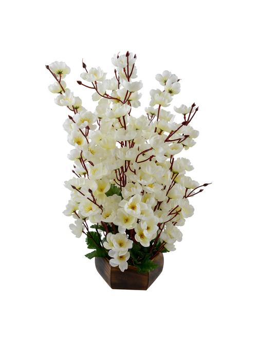 Artificial Flower Plant With Wooden Pot Style - 10059245 - Very Small Image - 1