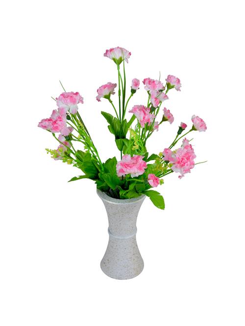Artificial Carnation Flowers With Designer Pot Style - 10059319 - Very Small Image - 1
