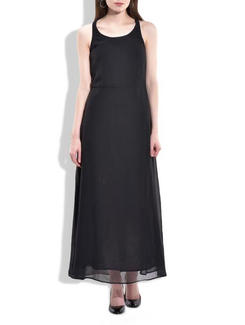 round neck maxi dress - 10060214 - Very Small Image - 1