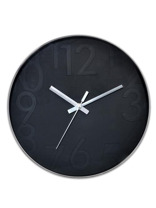 basement bazaar notch silver 12inch plastic wall clock - 10060989 - Very Small Image - 1
