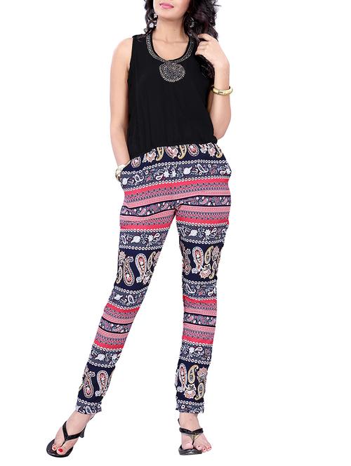 black, red poly crepe jumpsuit - 10062862 - Very Small Image - 1