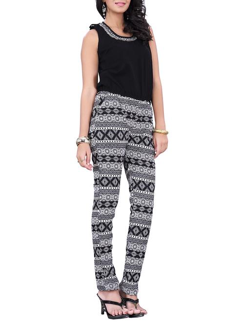 black, white poly crepe jumpsuit - 10062863 - Very Small Image - 1