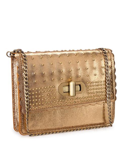 golden leather clutch - 10064899 - Very Small Image - 1