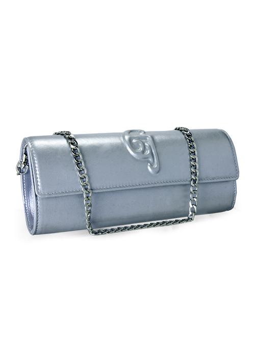 grey leather clutch - 10064903 - Very Small Image - 1