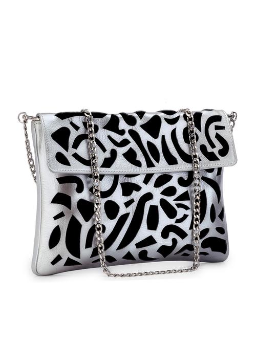 silver leather clutch - 10064942 - Very Small Image - 1